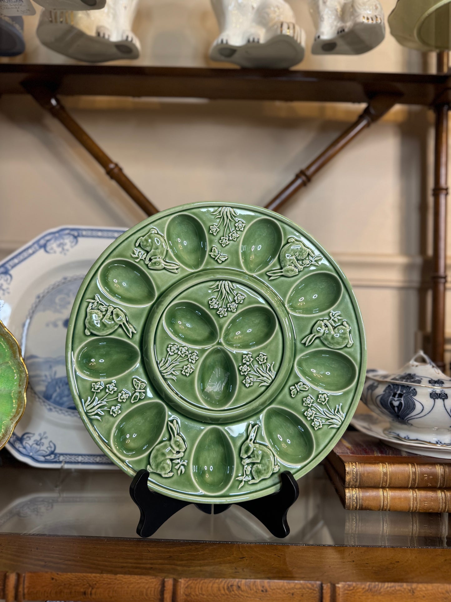 RESERVED - VINTAGE BORDALLO EGG PLATE