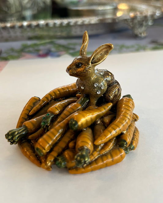 LIVE: Wendy Reed Enalmeled Brass Bunny Paperweight 3”