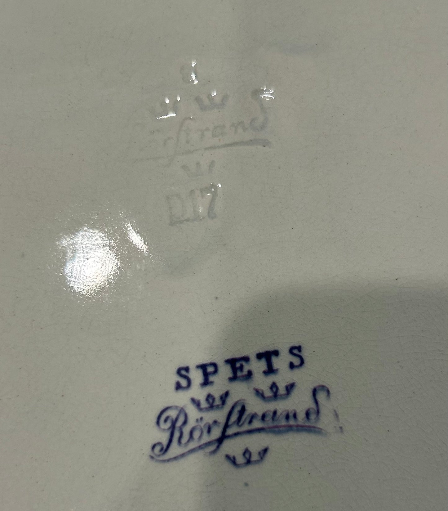 Gorgeous Huge Antique Lavender Platter by Rorstrand 17” by 14” c.1840-1860