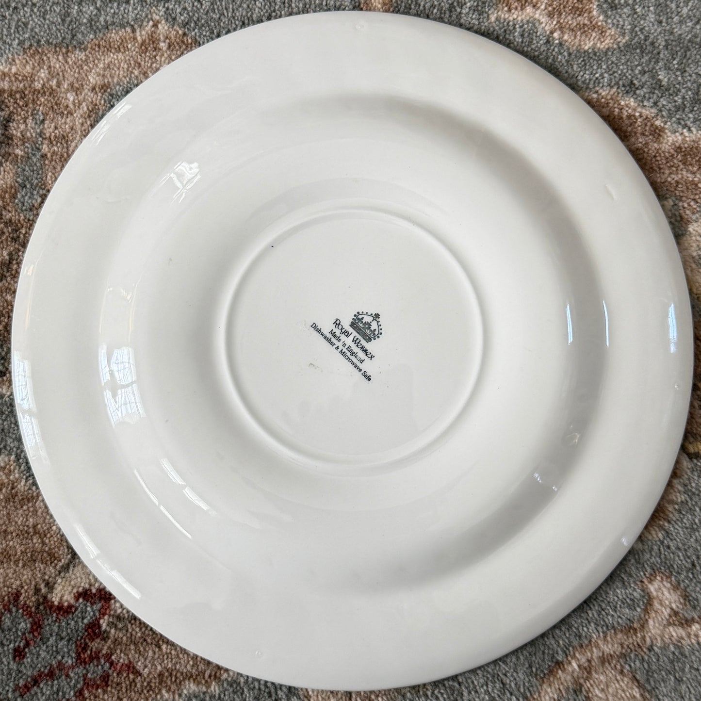 fabulous vintage scalloped Blue equestrian plate by Royal Wessex of England 10 d