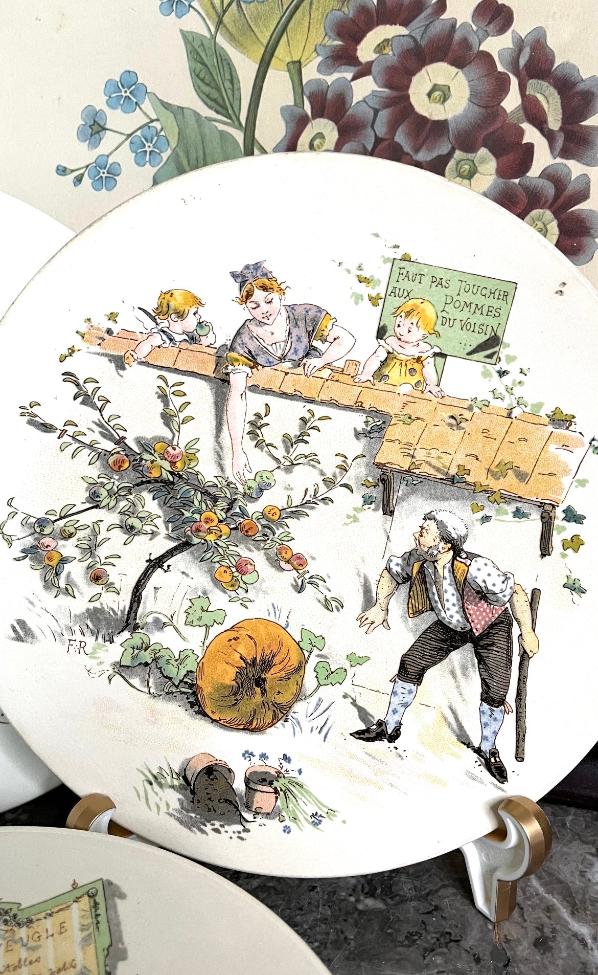 19th Century French Sarreguimines Comédie Française Collectors Plates - Set of 8