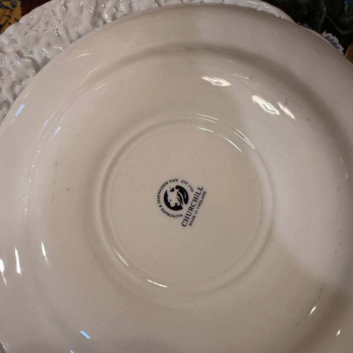 Set of 8 VINTAGE CHURCHILL BLUE WILLOW 10d DINNER PLATES