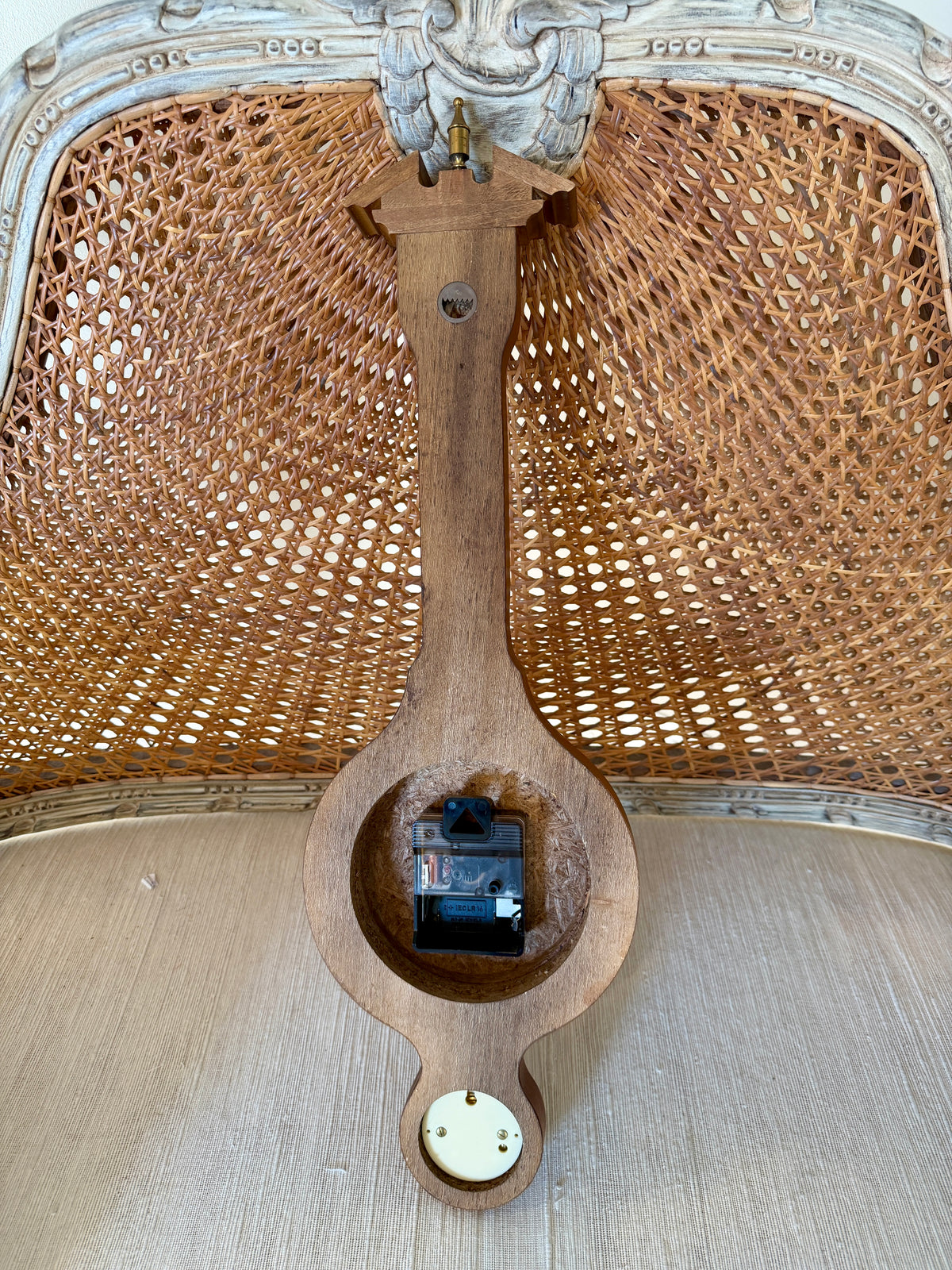 Vintage coastal chic Brass & wood wall barometer