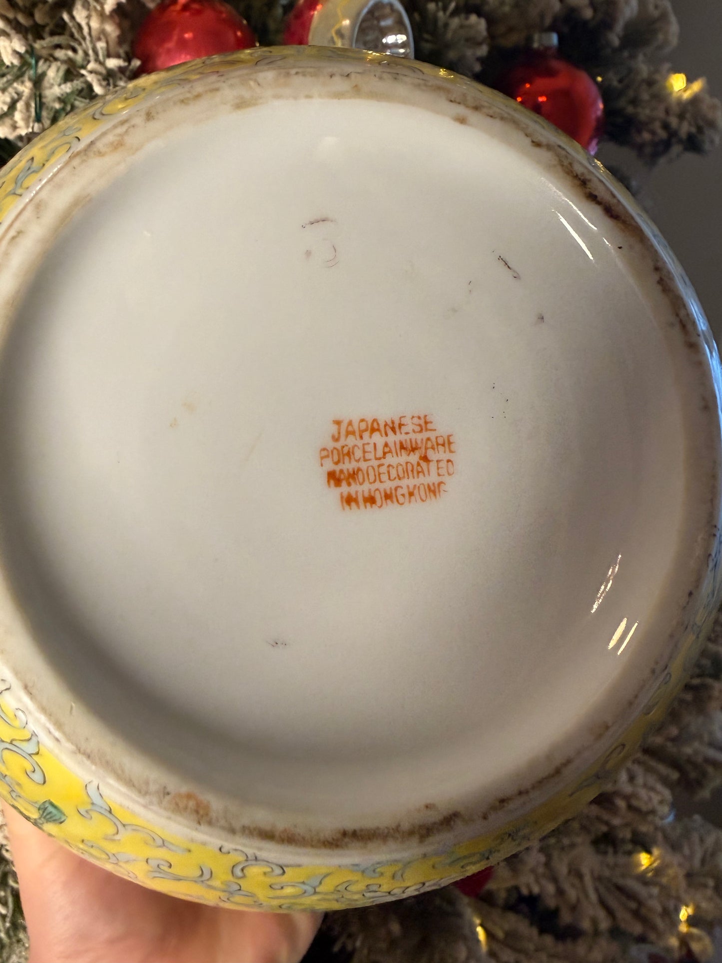 Vintage Yellow Floral 8” Chinoiserie Ginger Jar - Pristine!