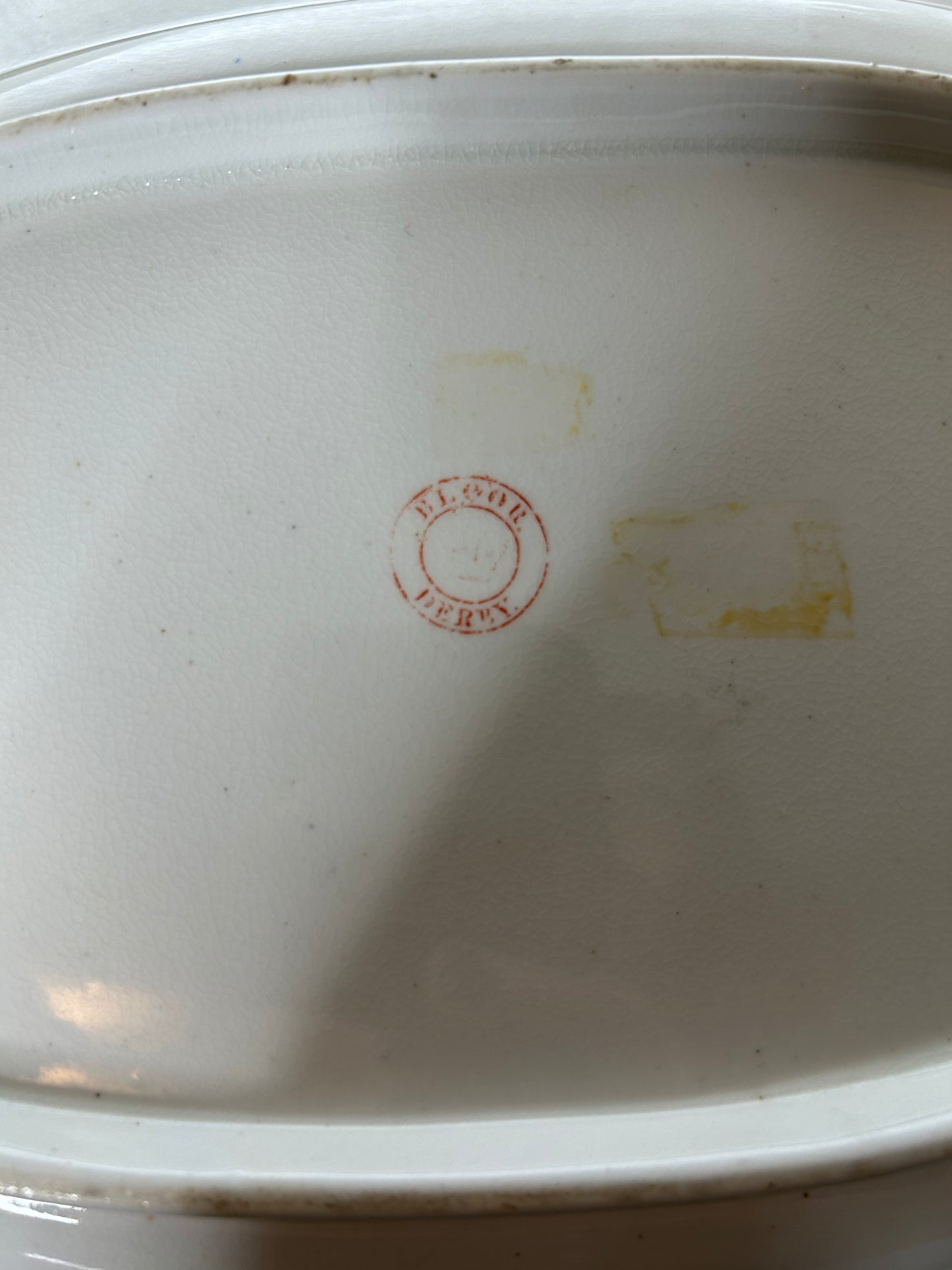 Antique Bloor Derby Platter with Cobalt and Gold alternating with stunning Hand Painted Roses!