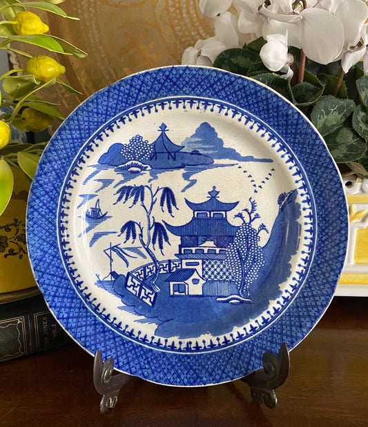 Early 19th Century Ridgway Blue Willow Pearlware Plate