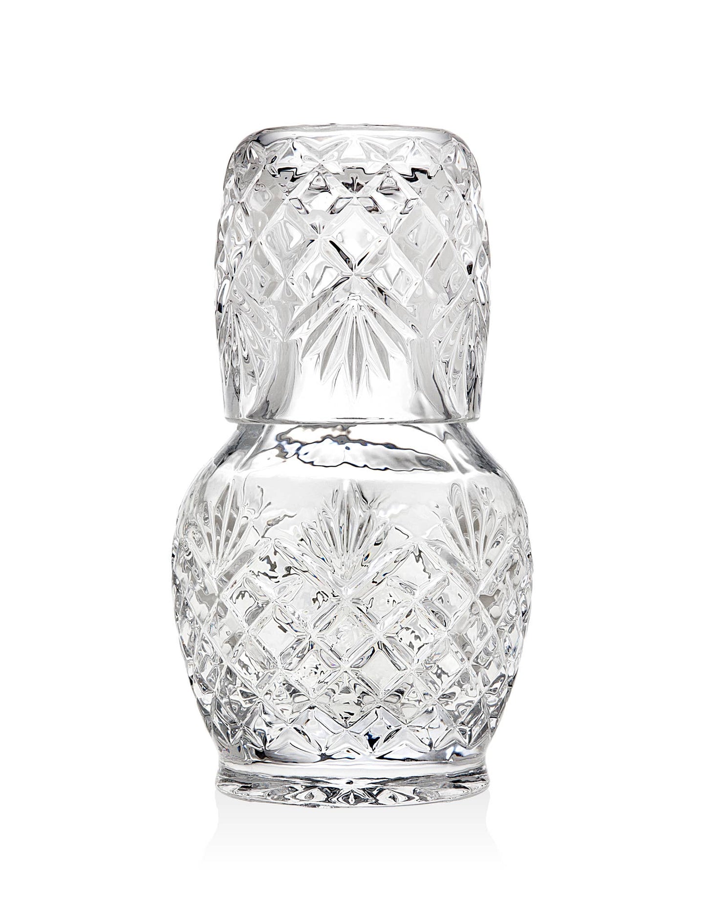 Crystal 14 oz. Bedside Night Carafe & Tumbler Set | Bedroom Water Pitcher with Glass