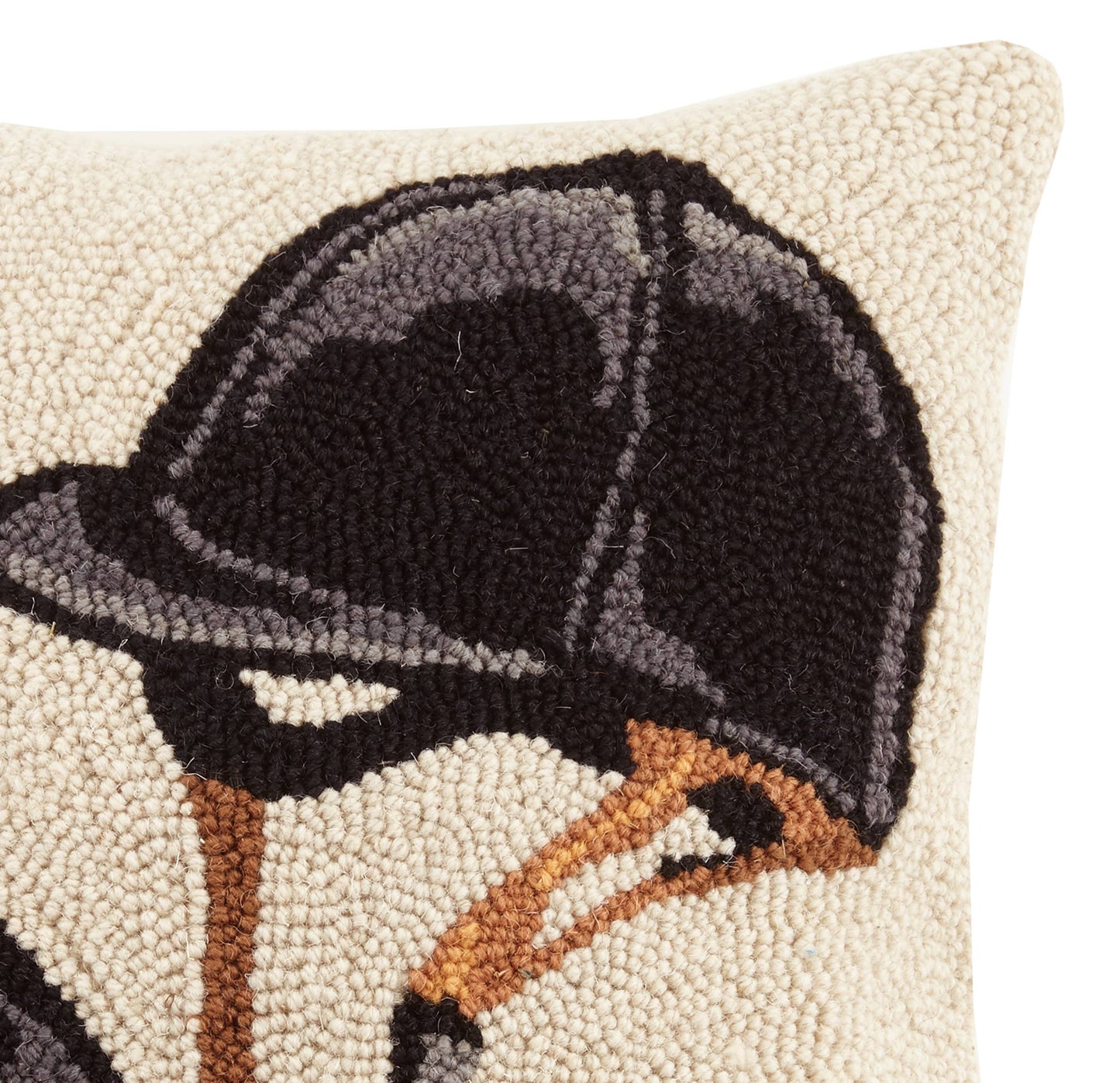 Equestrian Gear Hooked Wool Accent Pillow | 16" × 16"