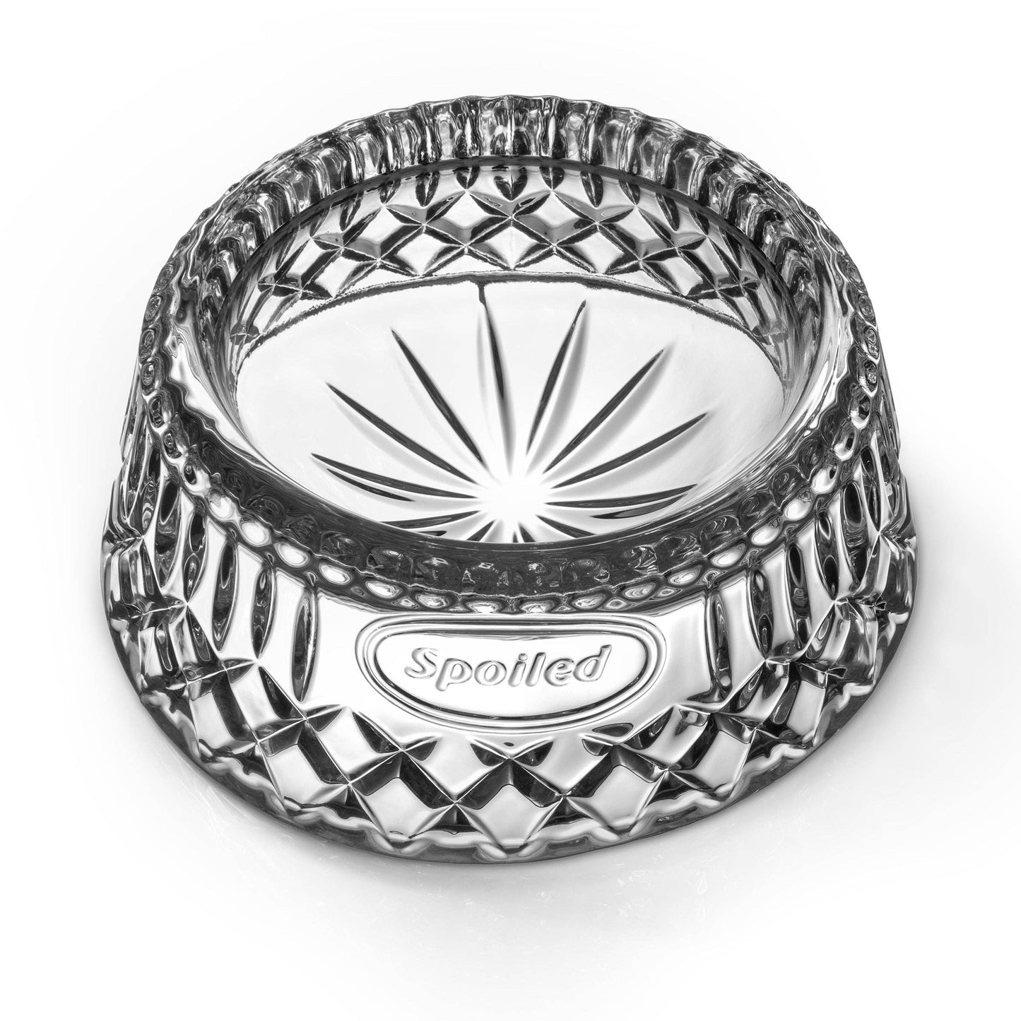 Spoiled Crystal Dog Bowl | 7.87” L x 7.87” W x 3.12” H