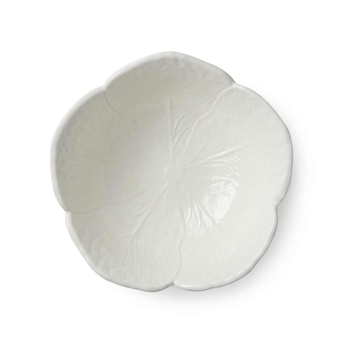 White Cabbage Cereal Bowl, 8"D Ceramic Soup Bowl