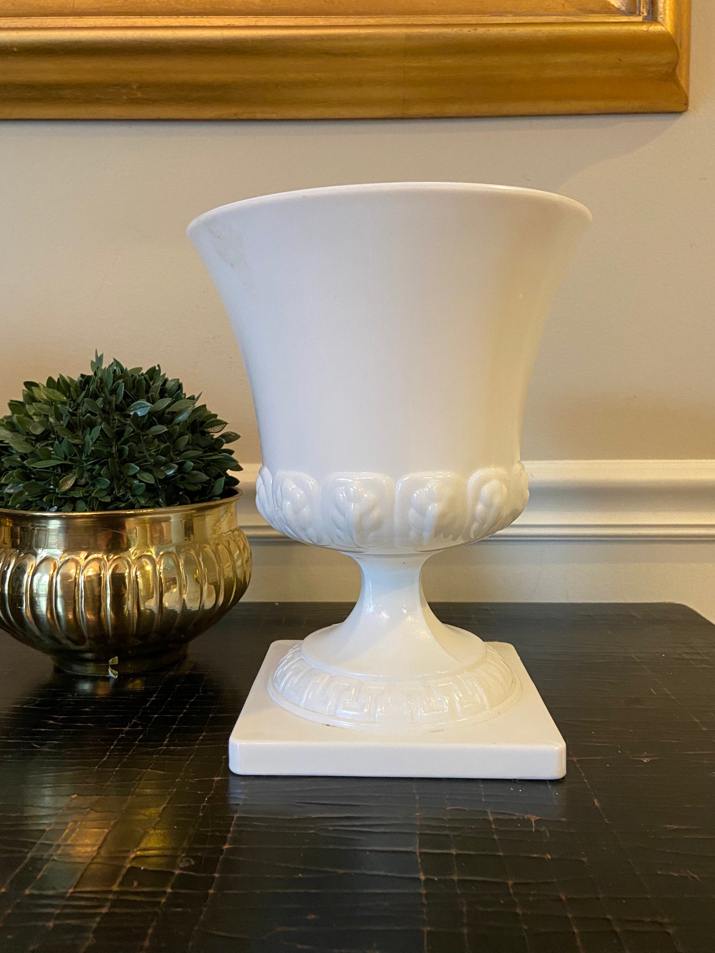 Vintage Milk Glass Footed bowl Centerpiece planter