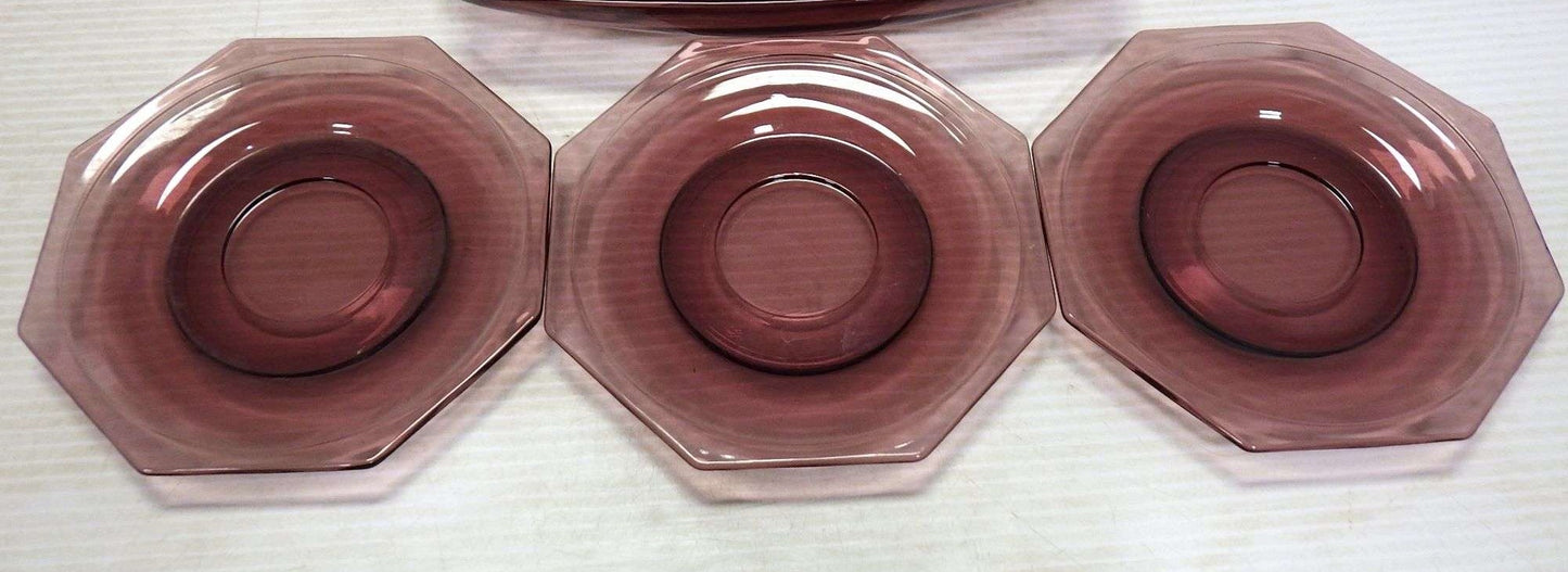 Hazel Atlas Moroccan Amethyst coffee cups and saucers