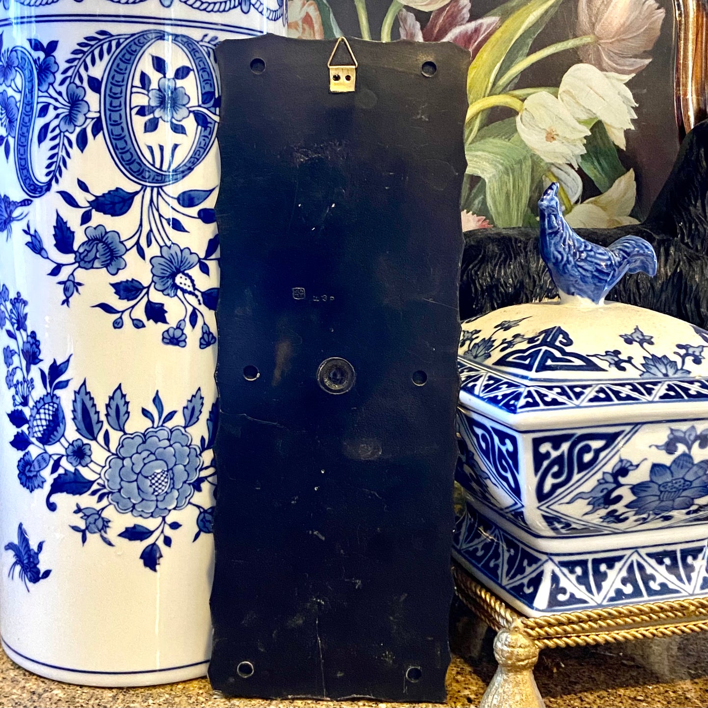 Vintage Hollywood regency chinoiserie wall art plaque