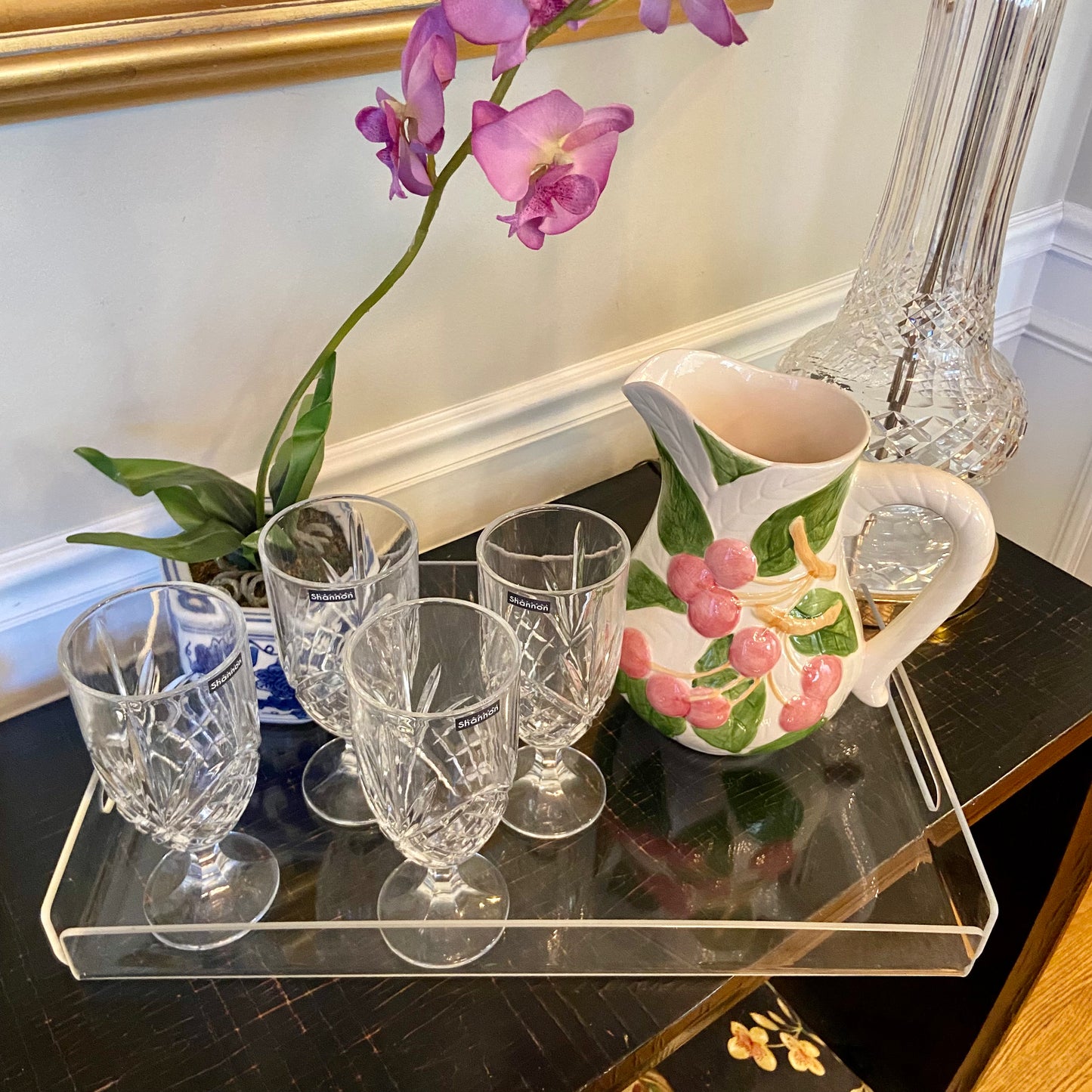 Gorgeous vintage chic large acrylic tray