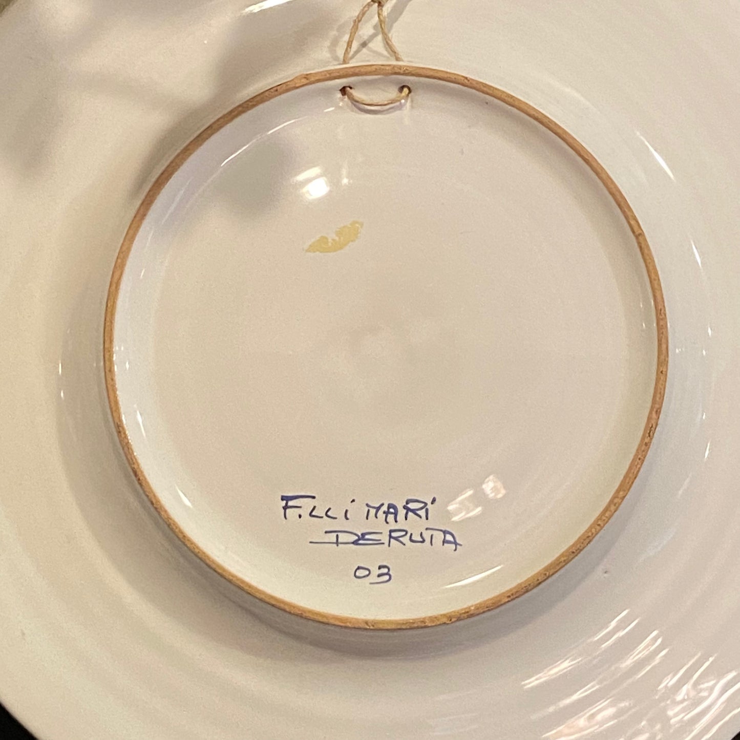 Fratelli Mari Collection vintage round platter in blue and white