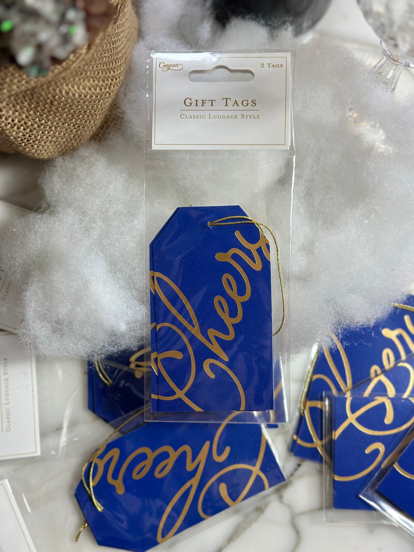 Caspari “Cheers” Bottle Gift Tag, 2 Pack