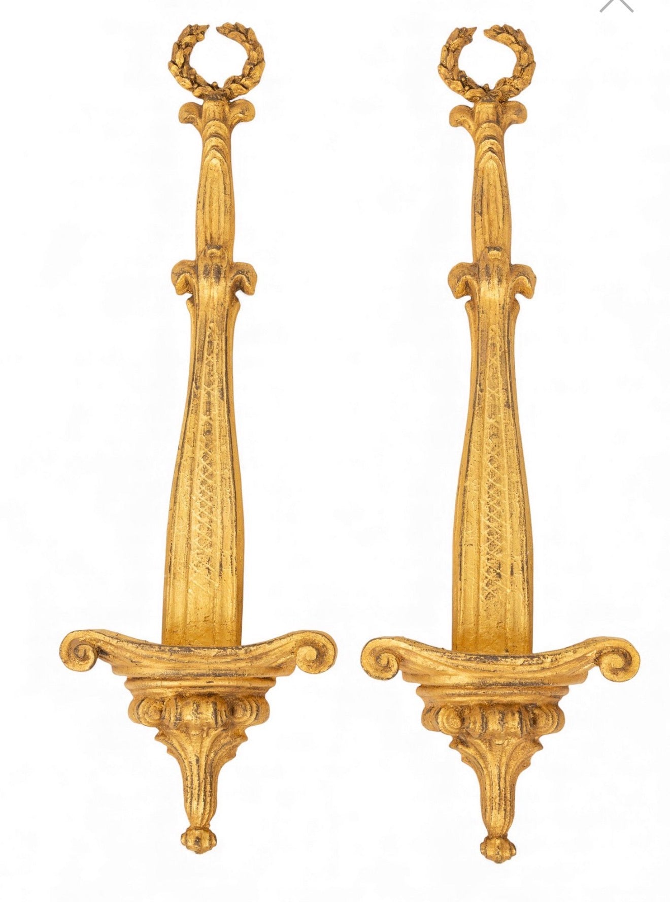 Chelsea House Pair, 25” long wood plate sconces