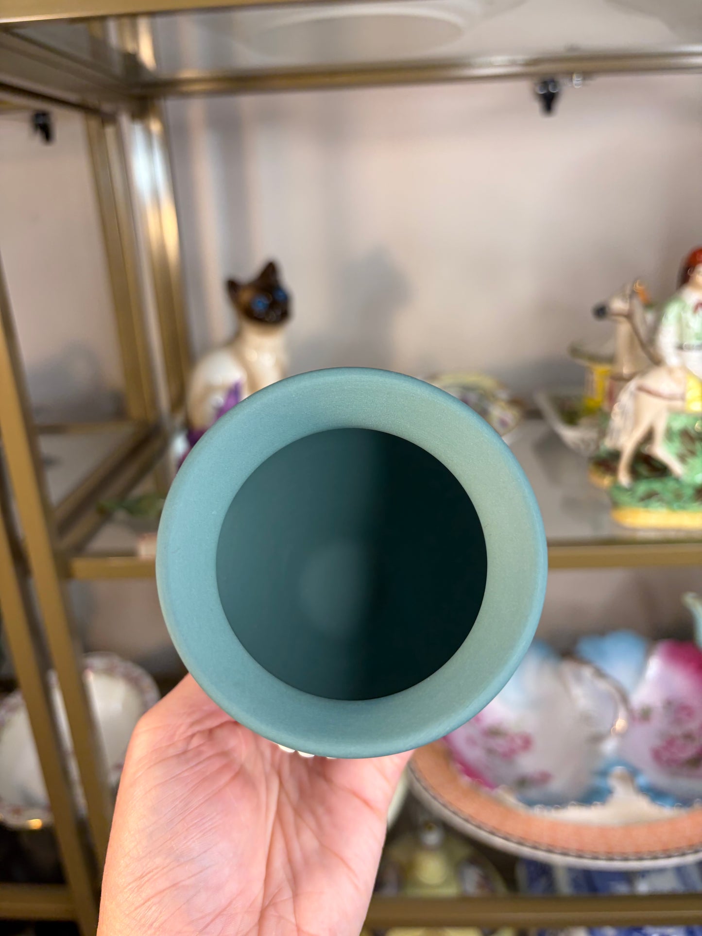 Beautiful teal Wedgwood vase!