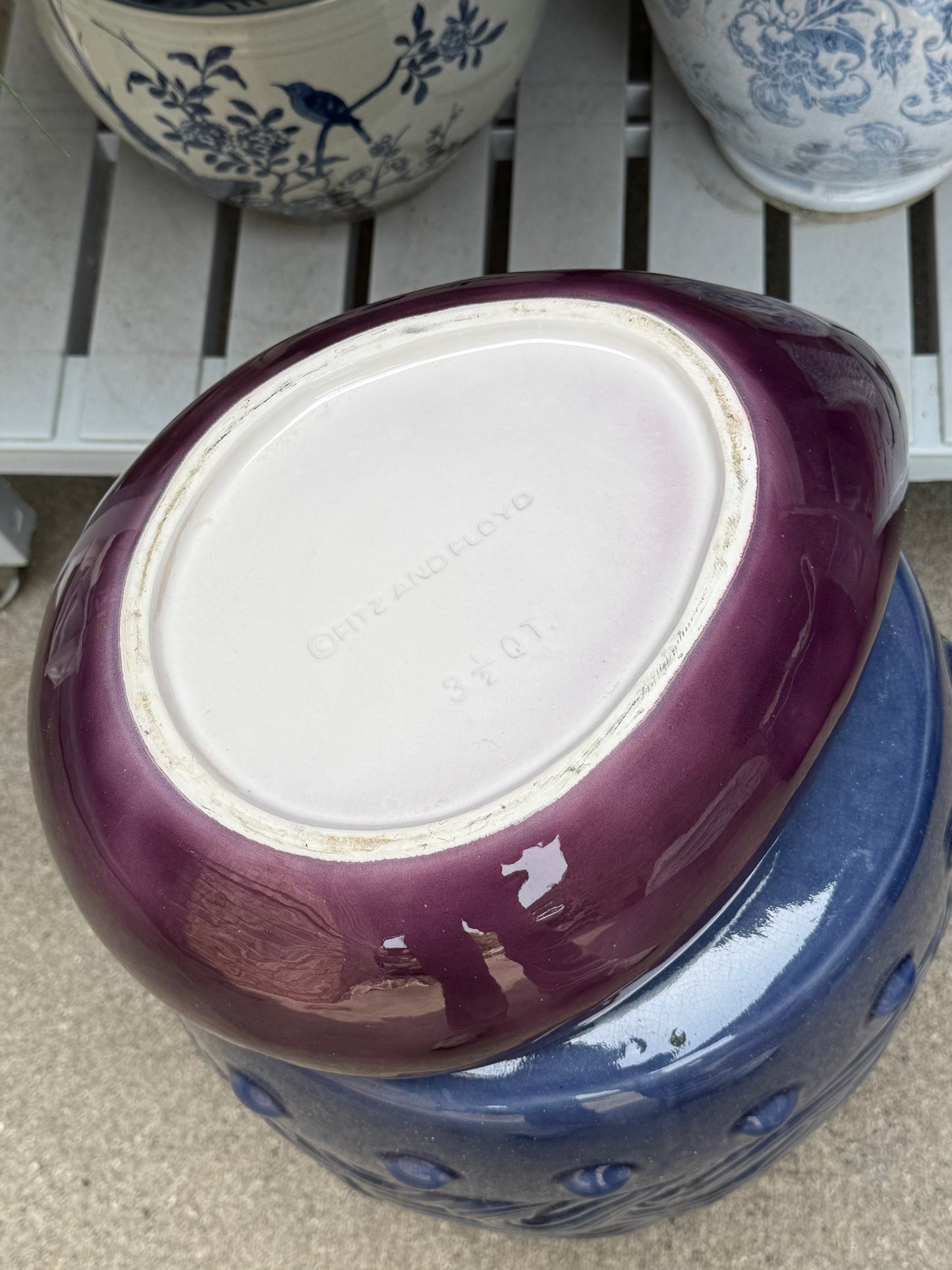 RESERVED - LAKEBABS- Vintage Fitz & Floyd Extra Large Eggplant Tureen with Ladle | 3.5 Quart