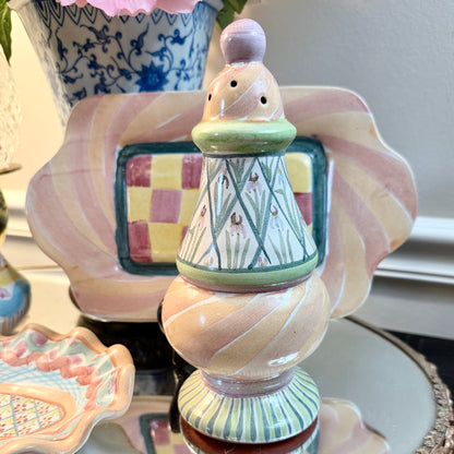 Vintage Painted glass  MacKenzie-Childs sugar cinnamon shaker 8 in
