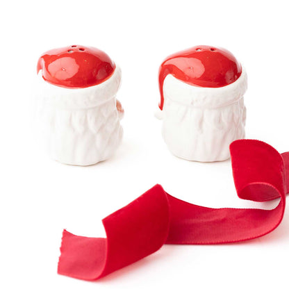 Santa Head Salt & Pepper Shaker Boxed Set, Red
