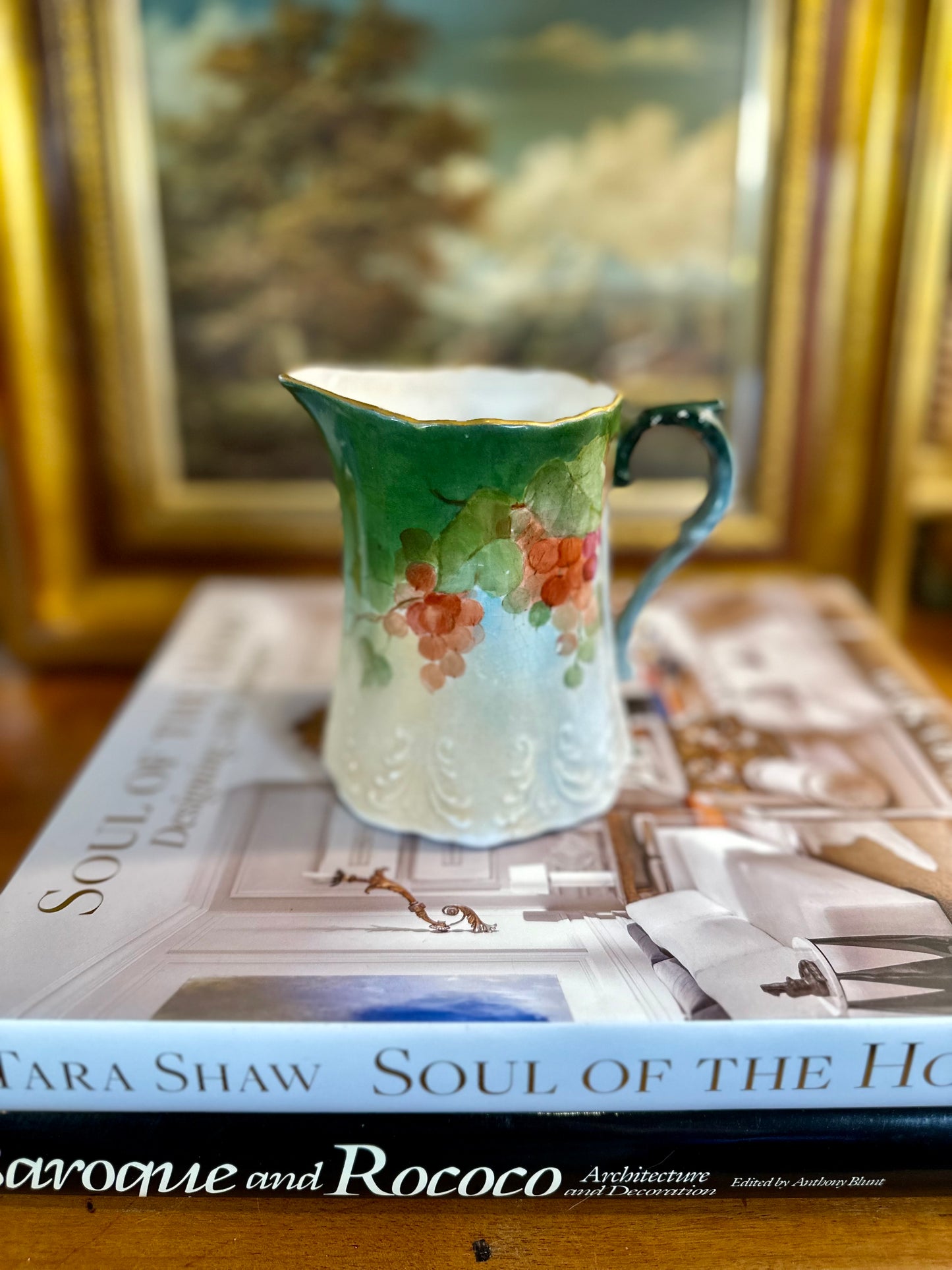 19th Century Antique Lebeau Porcelain Pitcher, Made in France, 7"