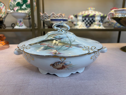 Gorgeous antique Vienna fish lidded tureen!