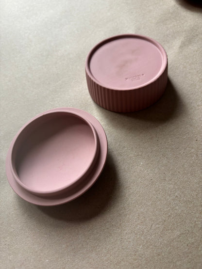 Cream pink Wedgwood ornate round box