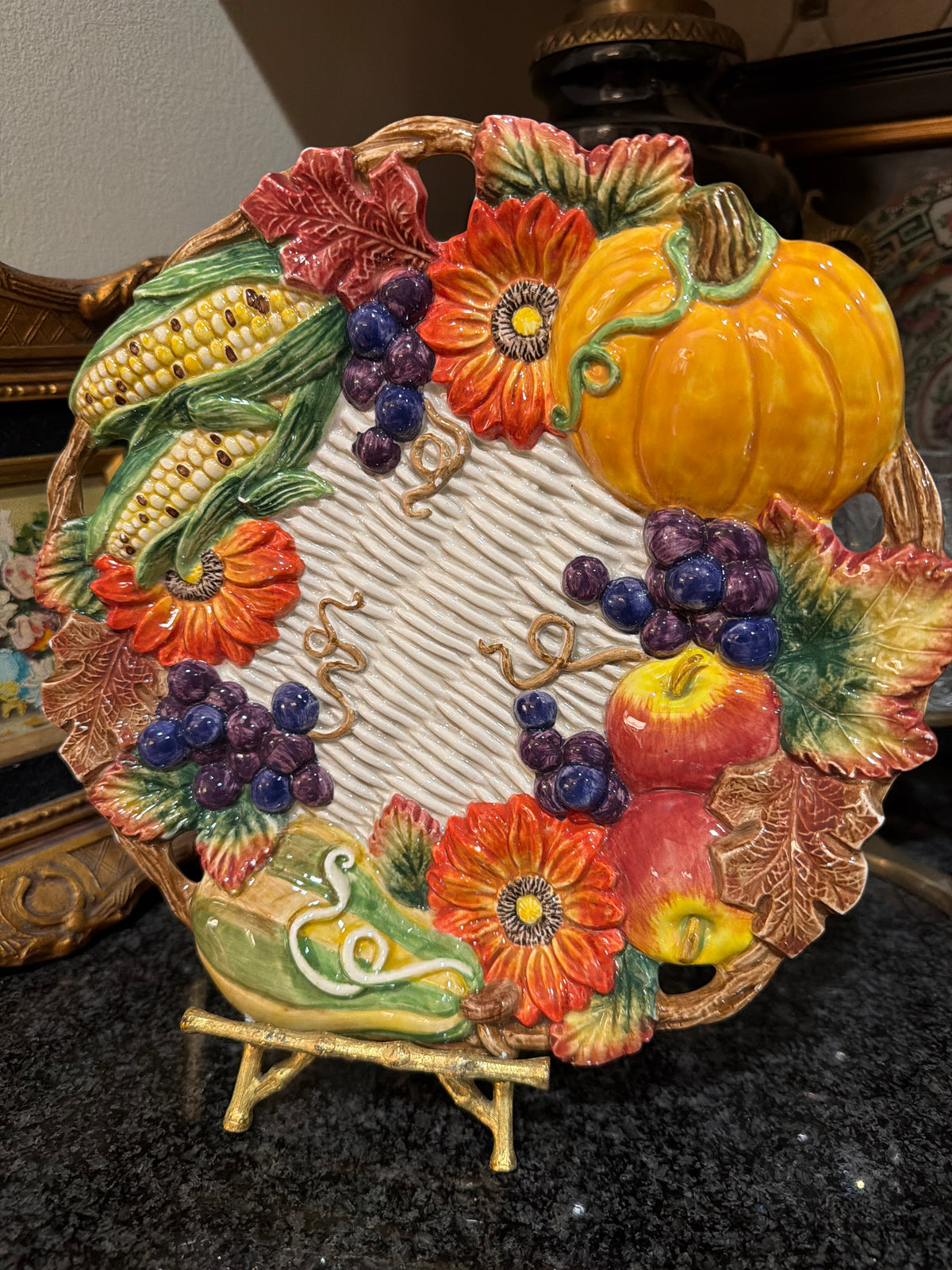 Vintage Fitz & Floyd fall harvest plate 9 d