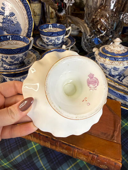 Rare Antique Minton Cockatrice Green Pedestal Compote | Miniature Tazza | Pheasant Bird | 4.5” | England