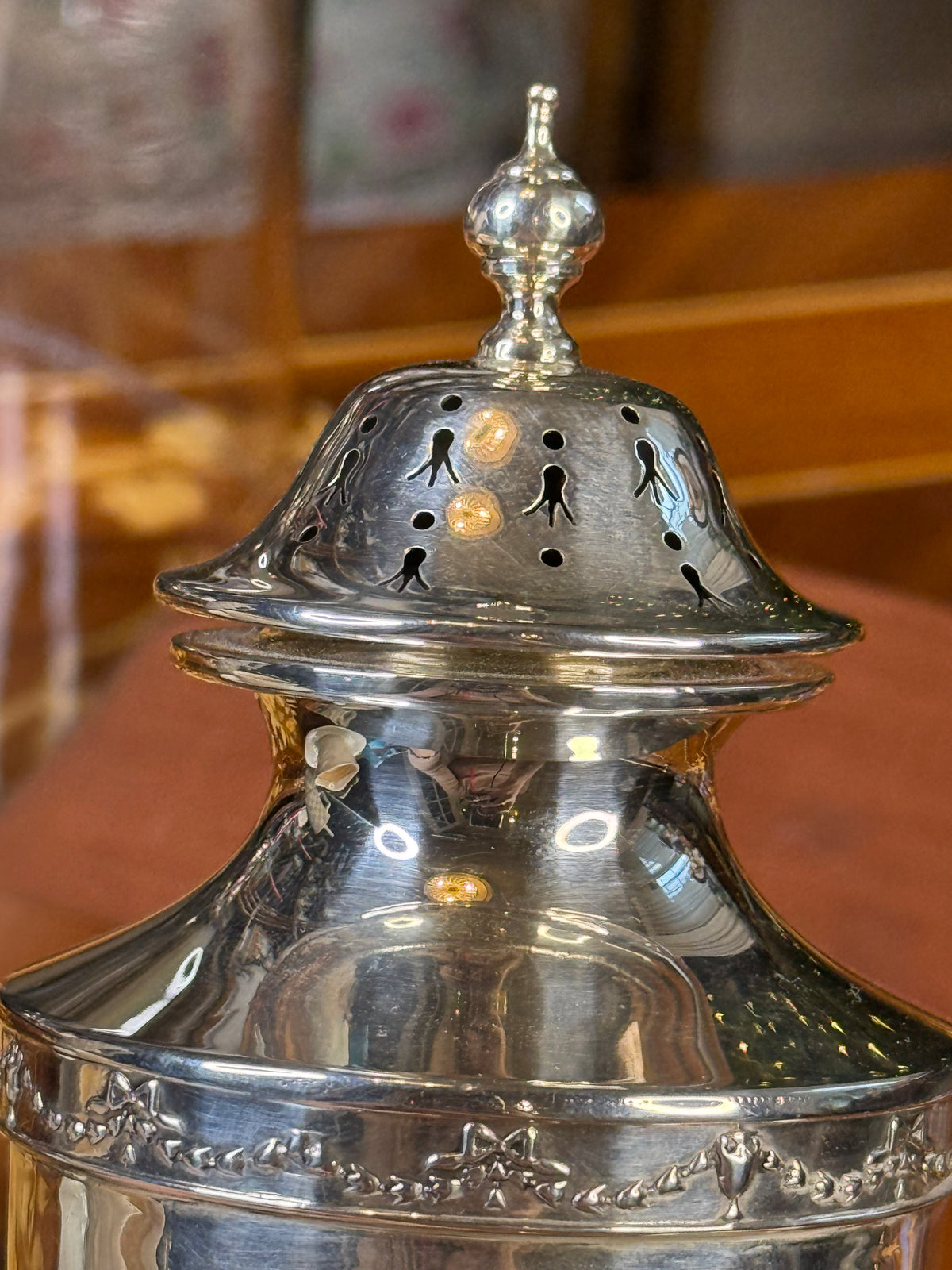 Antique Walker & Hall Sterling Silver Sugar Caster | Sheffield 1923 | Garland Decoration | 7” H