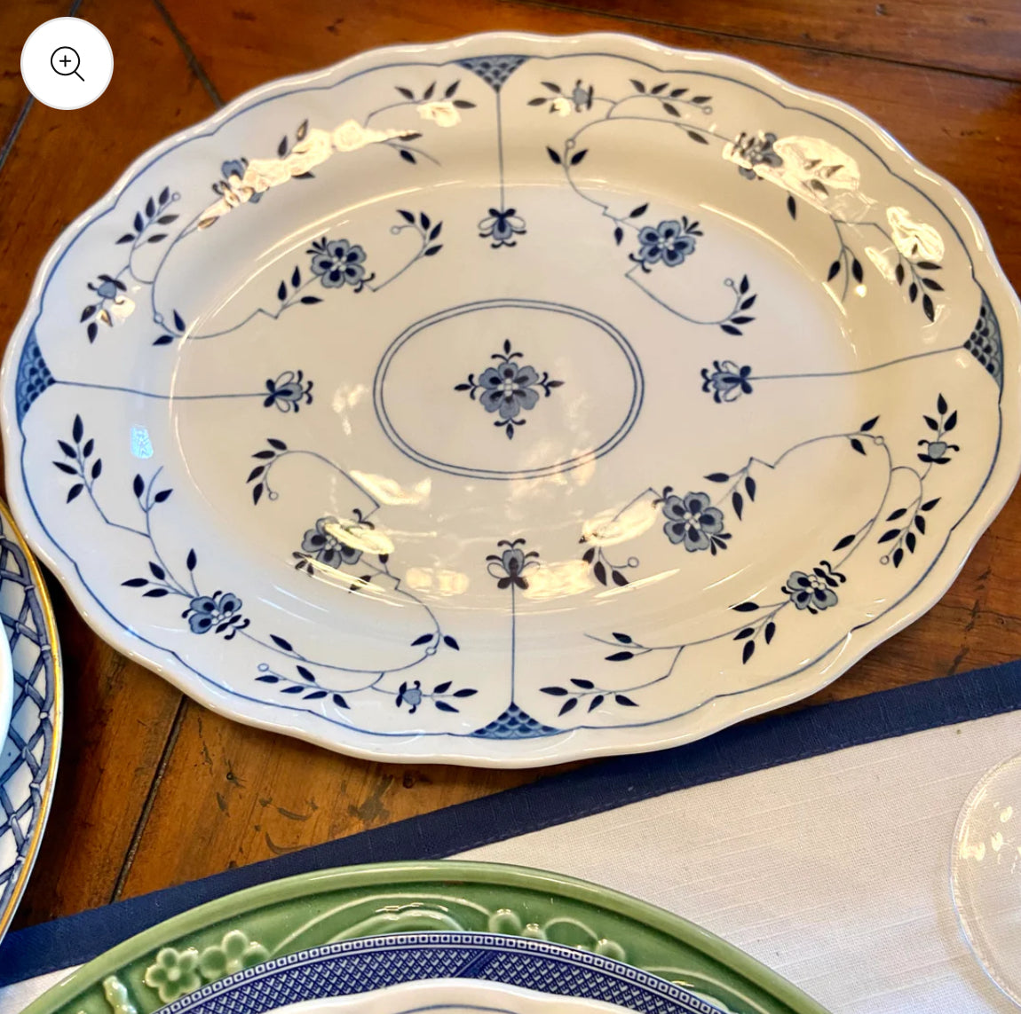 12 piece Vintage blue and white plates & platter from designer Nikko