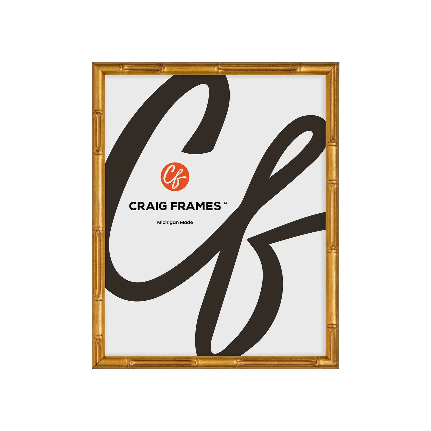 11x14 Picture Frame, Vintage Bamboo Vintage Gold, Assembled