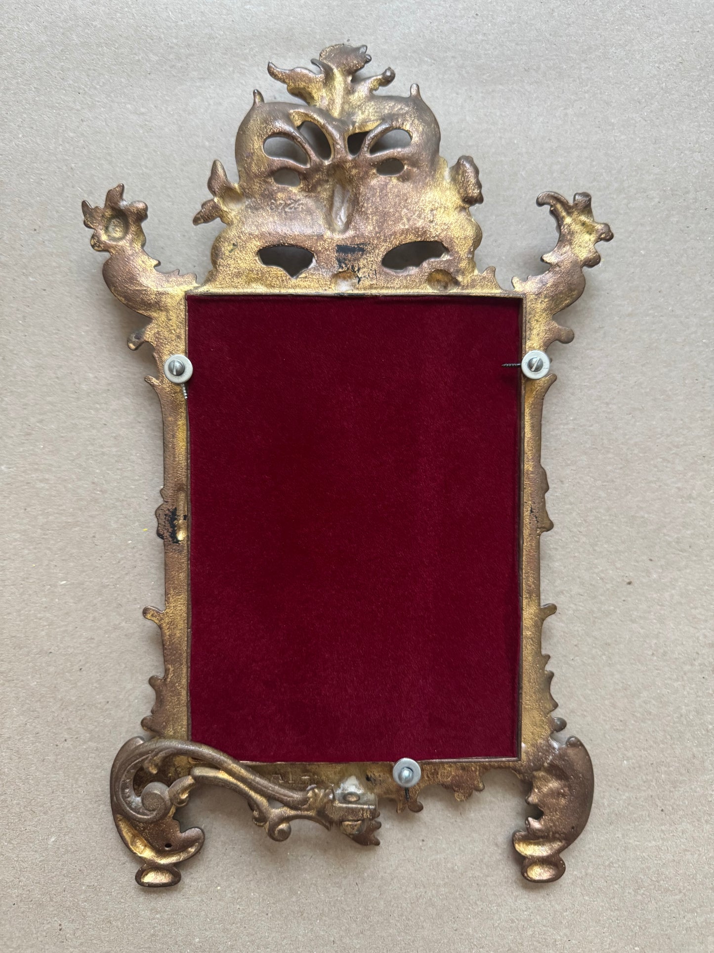 Original artwork seascape in antique brass frame 12x7”
