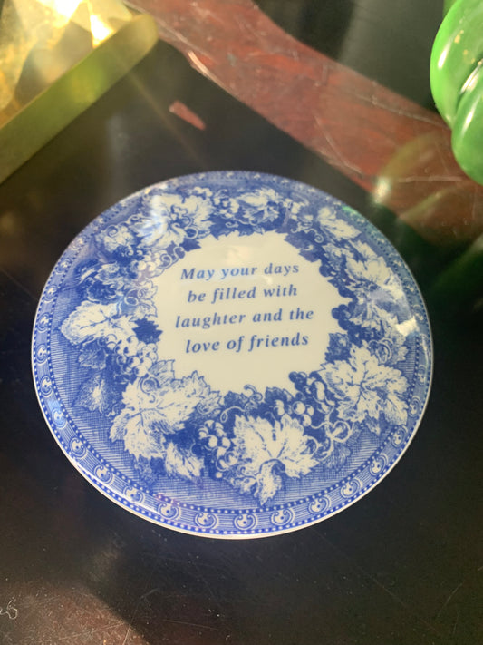 Blue & White Spode Moments Box "May your days be filled with laughter and the love of friends"