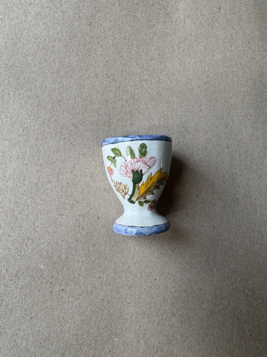 Vintage Miniature Hand-Painted Portuguese Egg Cup – F.F. Marquês, Alcobaça