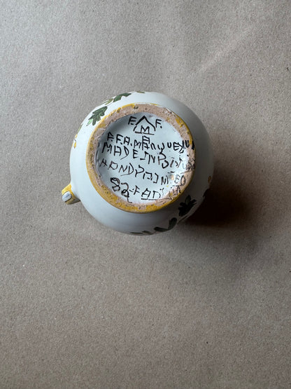 Hand-Painted Portuguese Faience Cream Pitcher