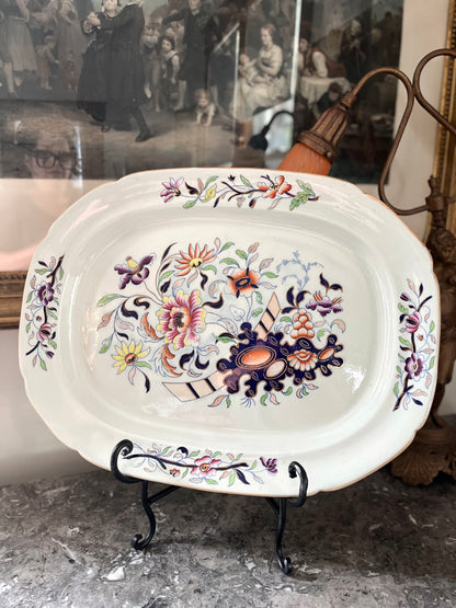 Live 07/28 Xlarge Rare Early Davenport Stone China Imari Platter | Anchor Mark | Circa 1805–1820 | 20”