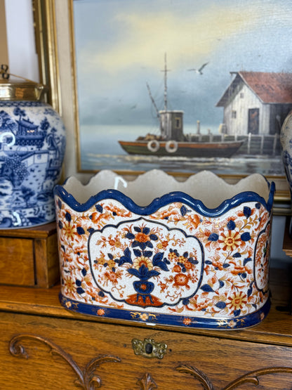 Danny’s Fine Porcelain Imari ScallopedOval Planter: 12” L x 9” W x 8” H
