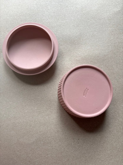 Cream pink Wedgwood round cupcake trinket box