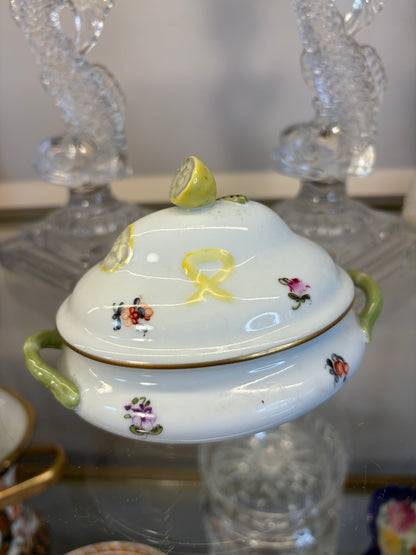 Stunning Herend mini tureen with lemon finial!