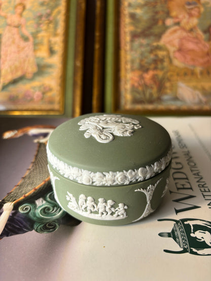 Wedgwood Jasperware Green trinket box!