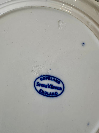 Pair Antique Copeland Spode Tower Blue Flat Soup Pasta Plates | November 1924