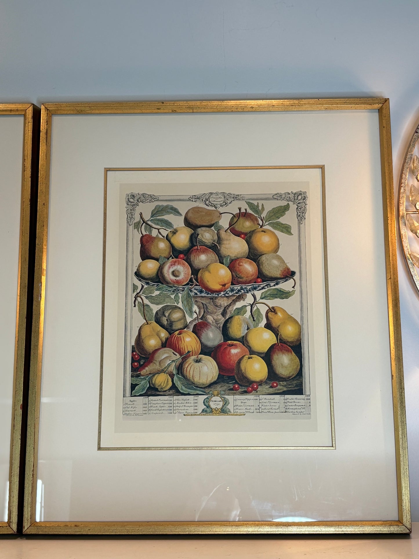 Gorgeous Pair of Framed Calendar Prints (Engraved by Fletcher and Smith)