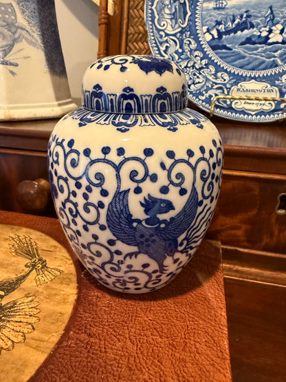 Darling Mini Blue & White 5.5” Lidded Ginger Jar - Pristine!