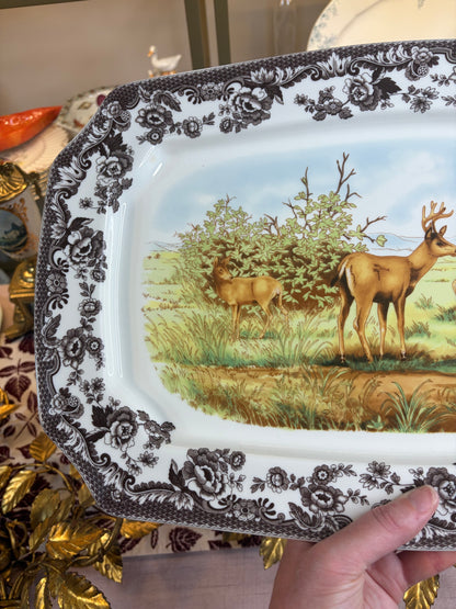 Gorgeous Spode Woodlands deer platter!