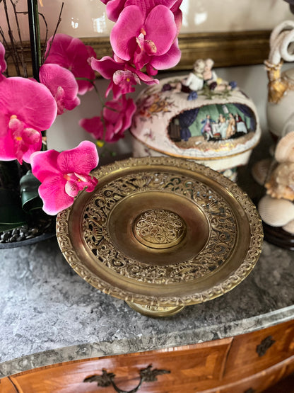 Live 08/18 Stunning 19th C French Bronze Neoclassical Reticulated Tazza