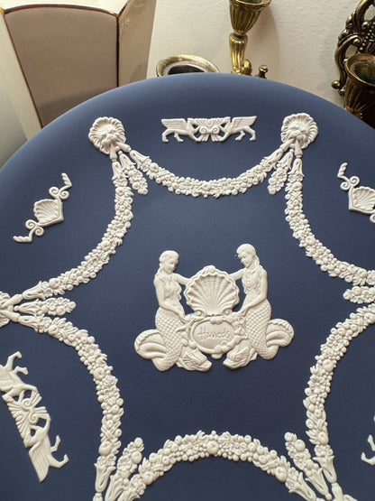 Dark Blue Wedgwood Jasperware Plate – Mermaid Design