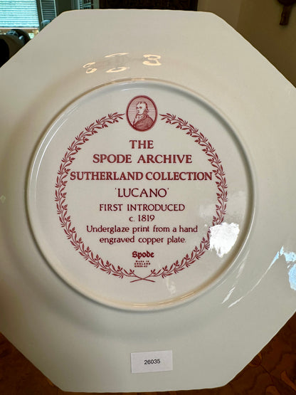 Spode Archive Sutherland Collection Red Transferware Octagonal Plates – Choice of 4 Scenic Designs, Sold Separately