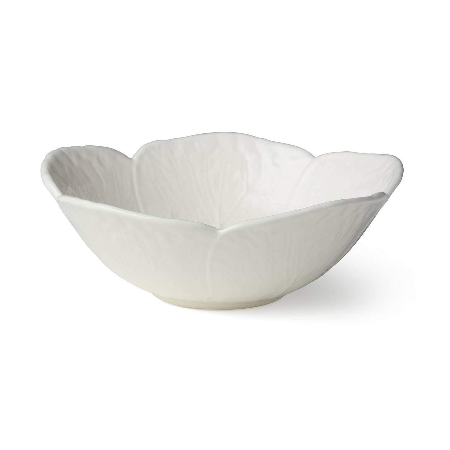 White Cabbage Cereal Bowl, 8"D Ceramic Soup Bowl